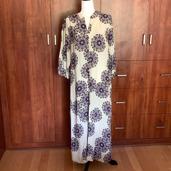 Grace & Mila Kaleidoscope Medallions Linen Blend Dress - Picture 9 of 11